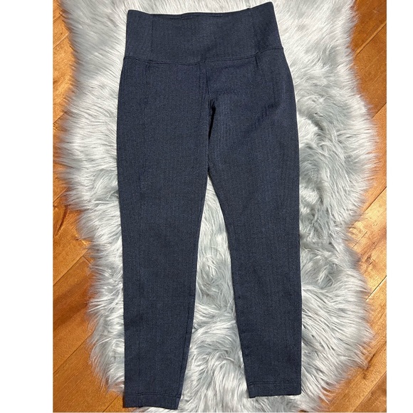 ATHLETA Delancey Herringbone Tight Leggings Navy Blue Yoga Pants Size XSP - Picture 5 of 7